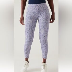 Athleta ultimate stash textured 7/8 tight NWT Small Purple Blue Pattern